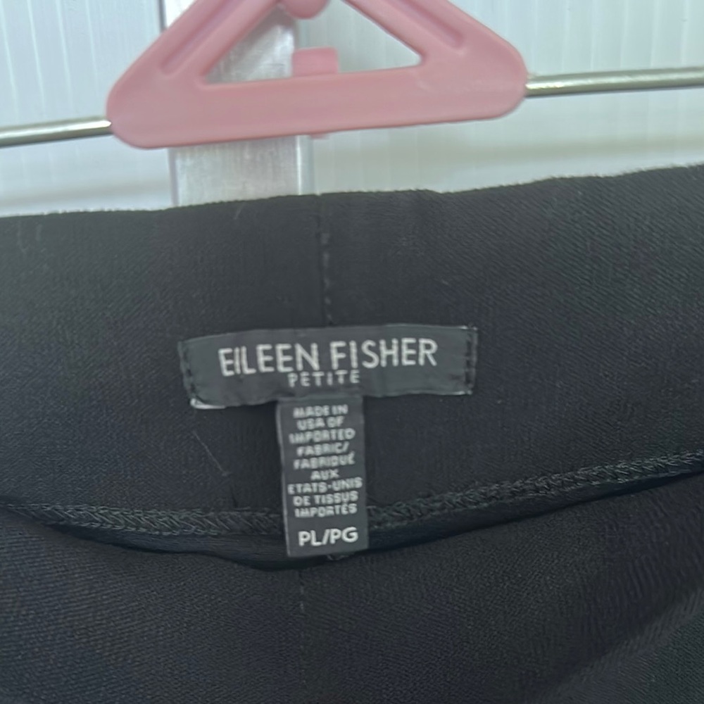 Eileen Fisher Black Straight Leg Trousers petite large - Picture 3 of 8